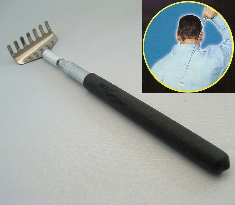 Max Force Metal Telescoping Pocket Back Scratcher with Black Grip