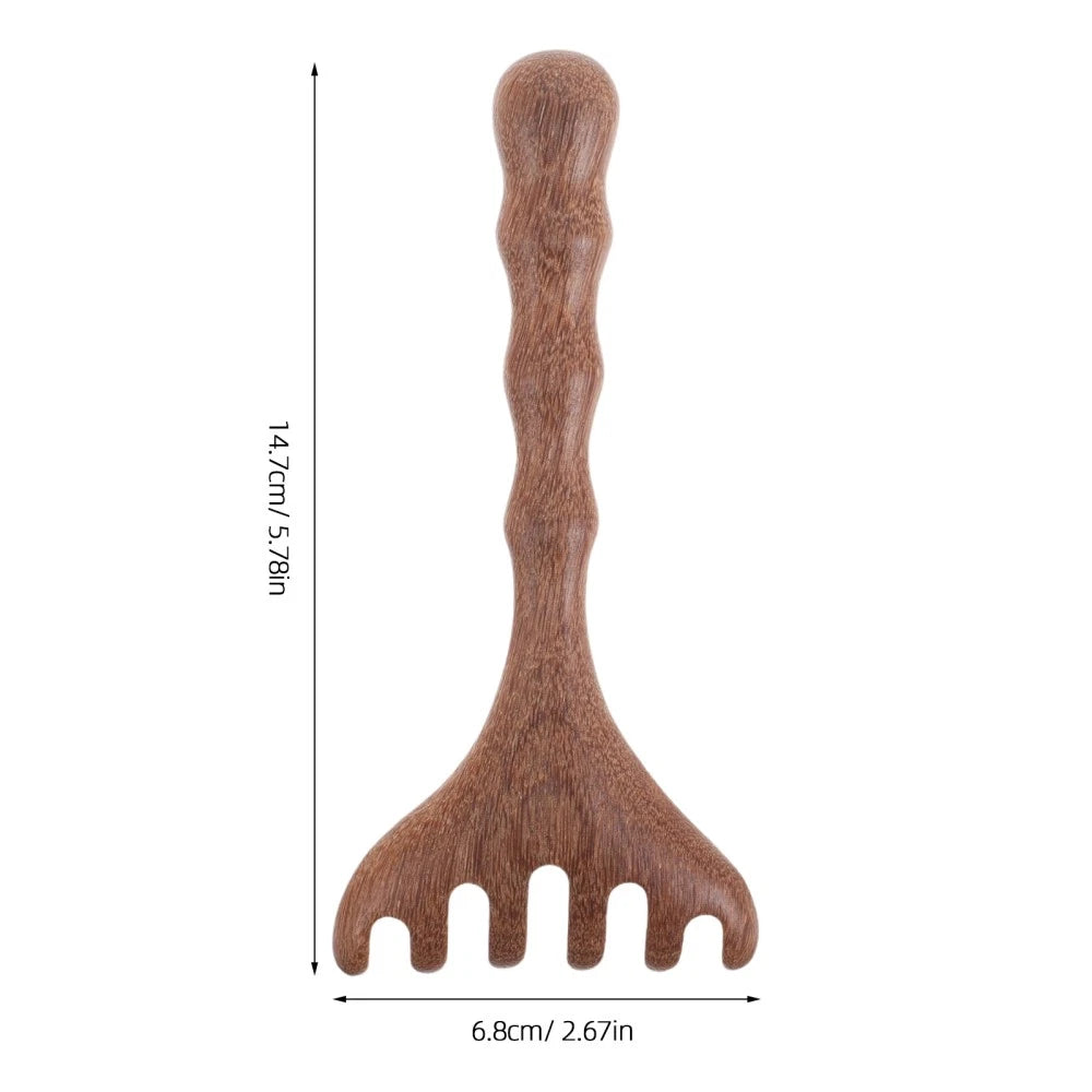 2pcs Wooden Head Massager Comb Wide Tooth Tool Wood Hair Scratcher