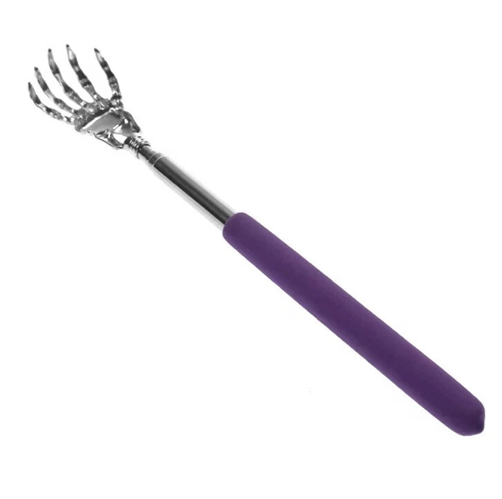 Stainless Steel Back Scratcher Telescopic Scratching Massager - Purple