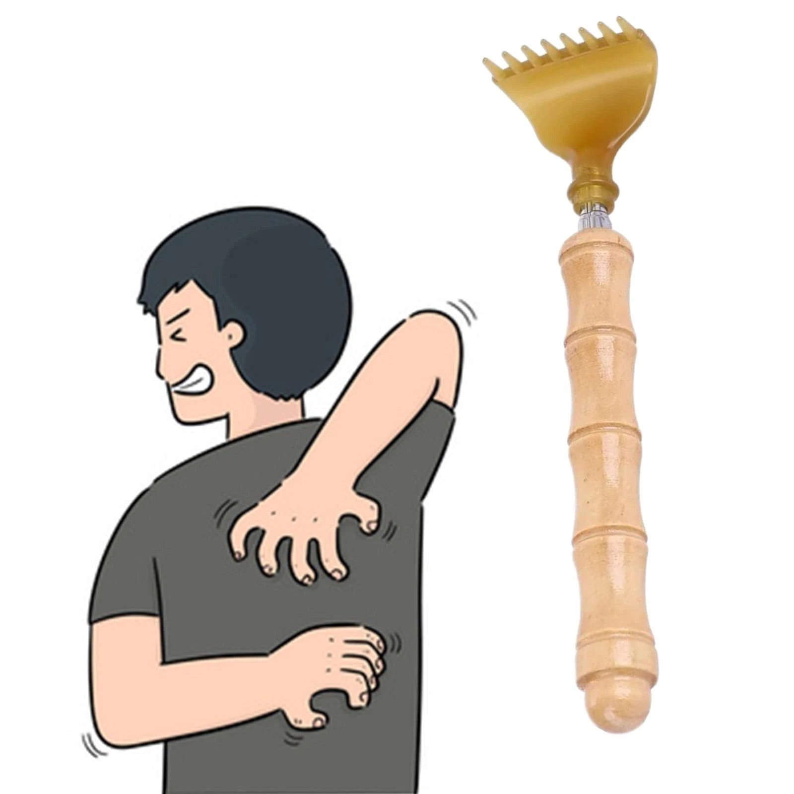 2 Pcs Telescoping Bamboo Backscratcher - Portable Extendable Body Scratcher f...