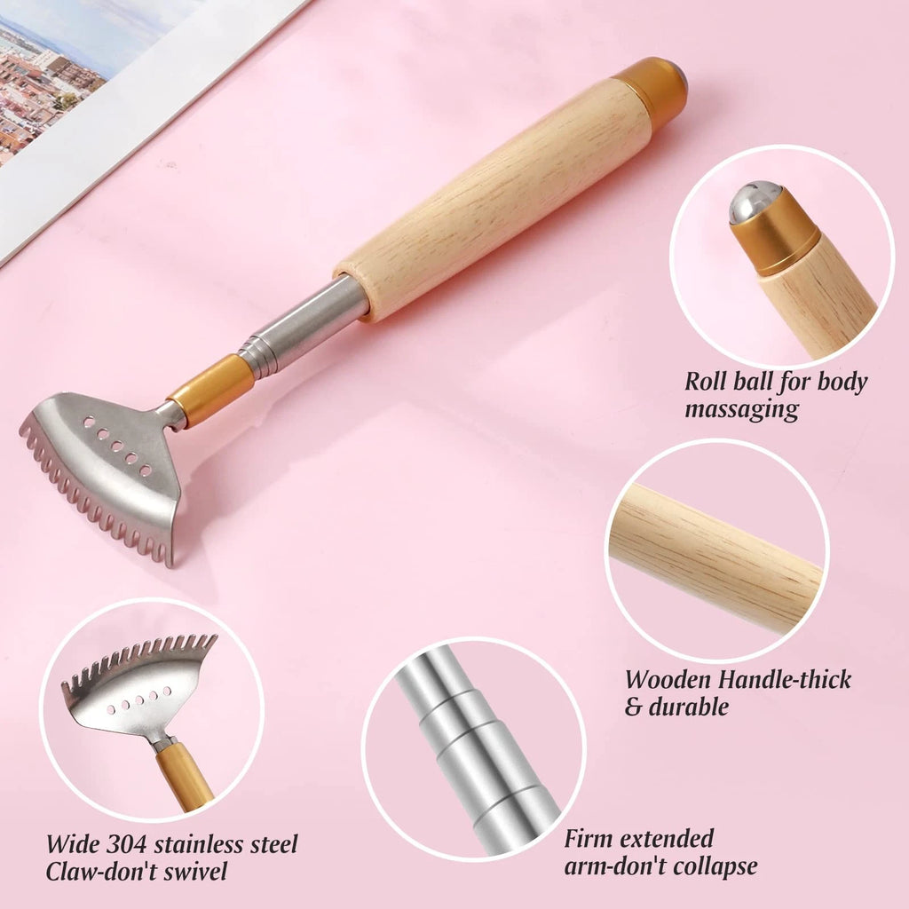 2Pcs Back Scratchers, Metal Extendable BackScratchers for Adults Kids 2 Sizes...
