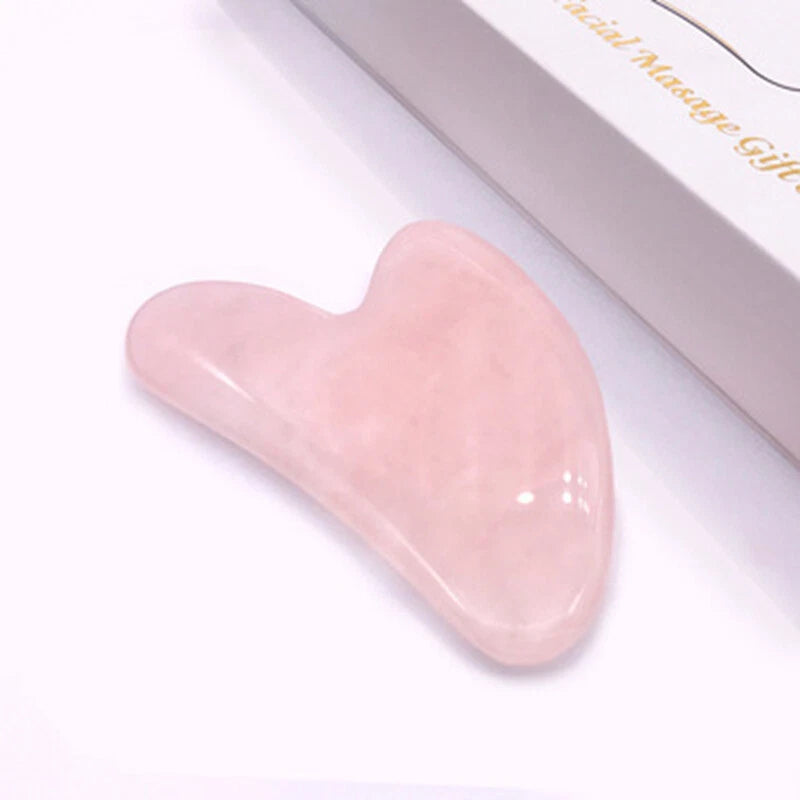 Natural Gua Sha Board Rose Quartz Face Massager Jade Stone Facial Body Scraper