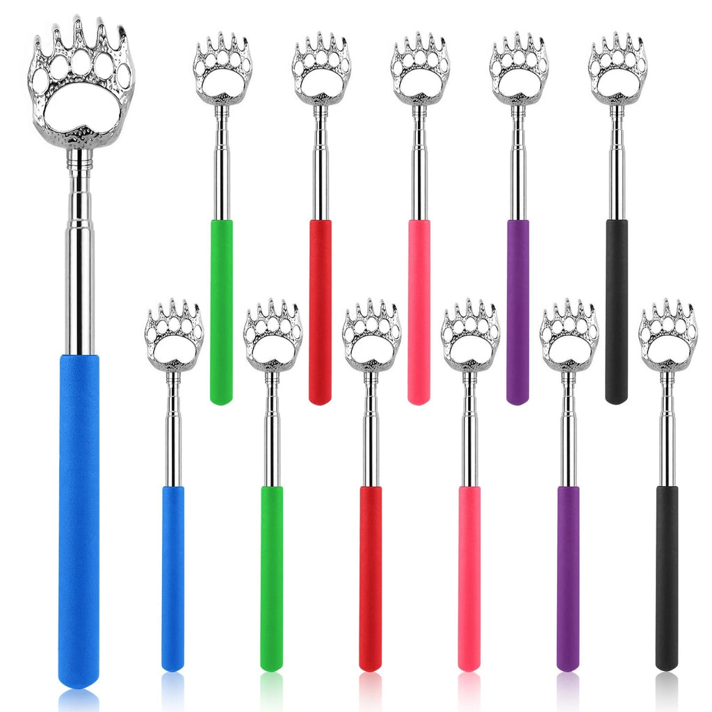 12 Pack Telescoping Back Scratcher Bear Claw Back Scratchers with Rubber Handle