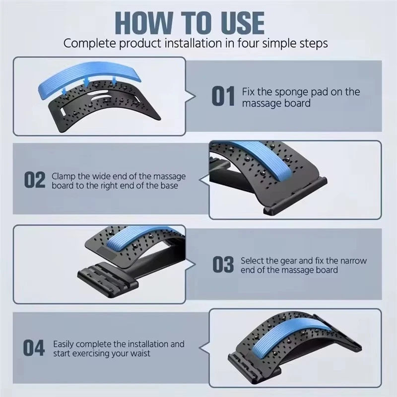 Back Stretcher for Lower Back Pain Relief, Back Cracking Device, Multi-Level