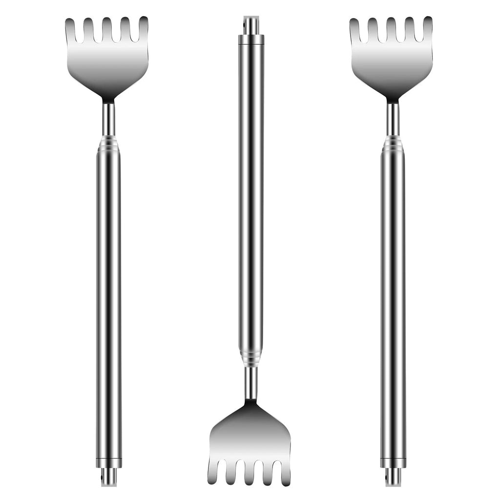 New 20" Telescopic Back Scratcher Stainless Steel Bear Eagle Claw Massager 3pcs