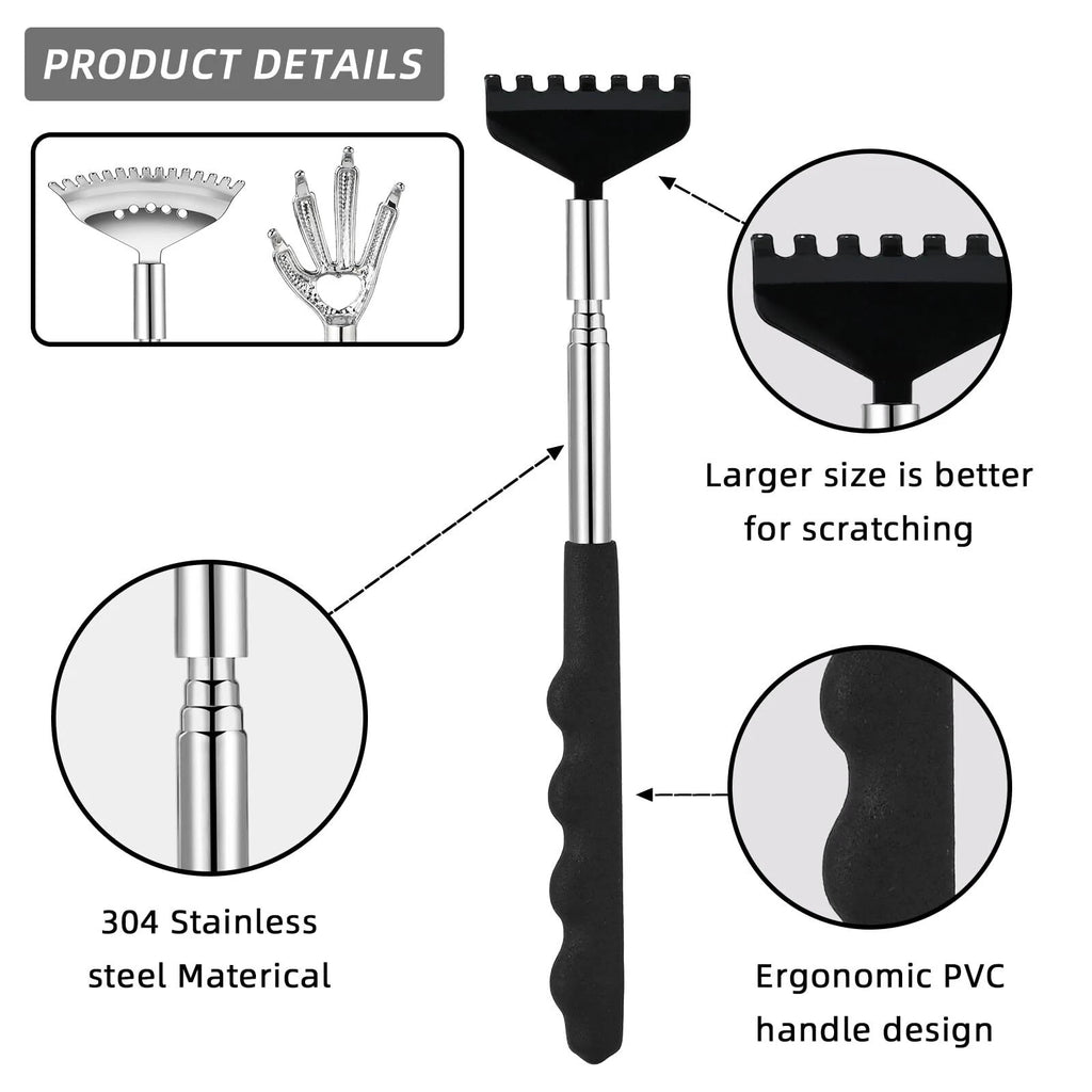 Back Scratcher 3 Pack Different Design Stainless Telescopic Back Scratchers
