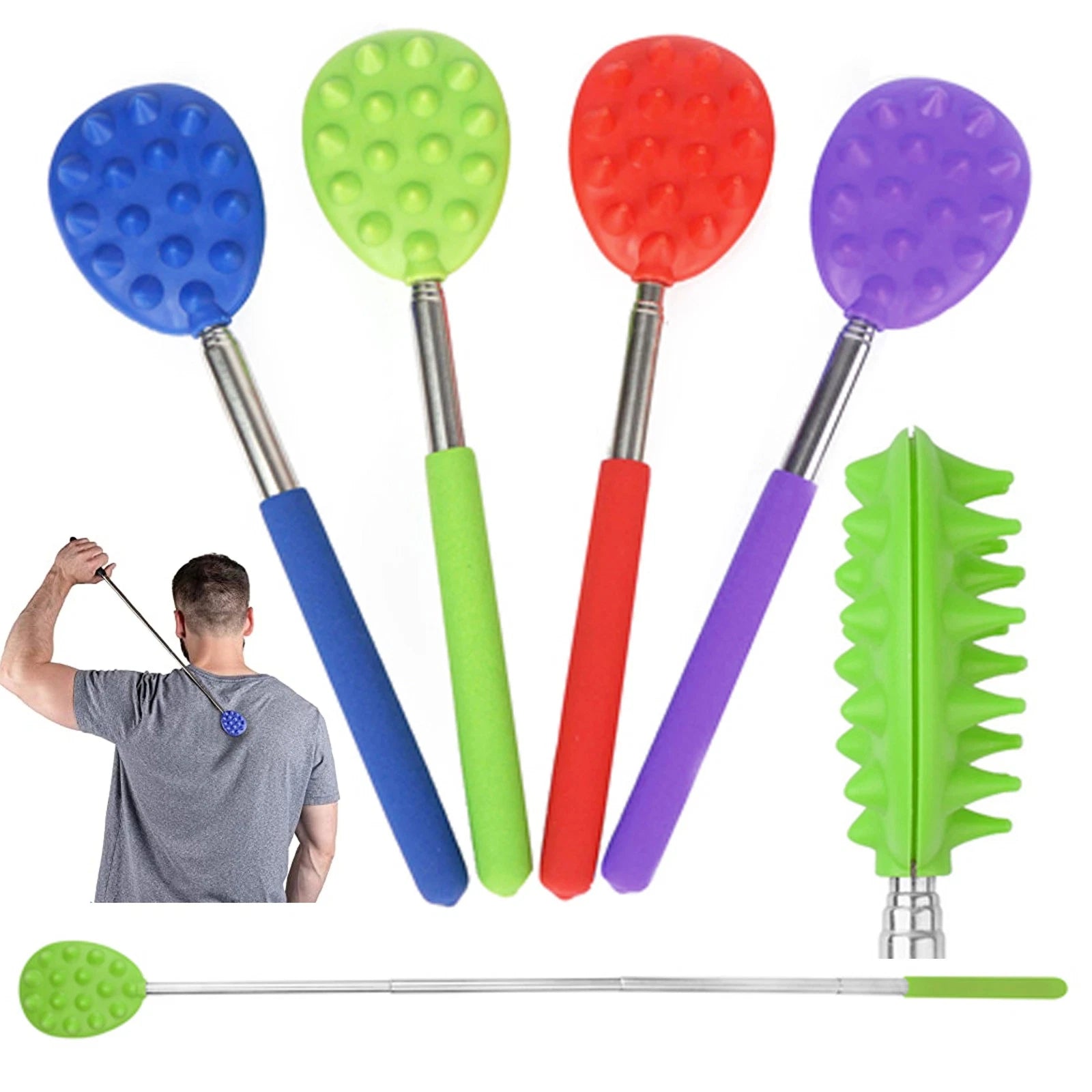 Telescoping Extendable Telescopic Massager Cactus Back Scratcher Extends up to