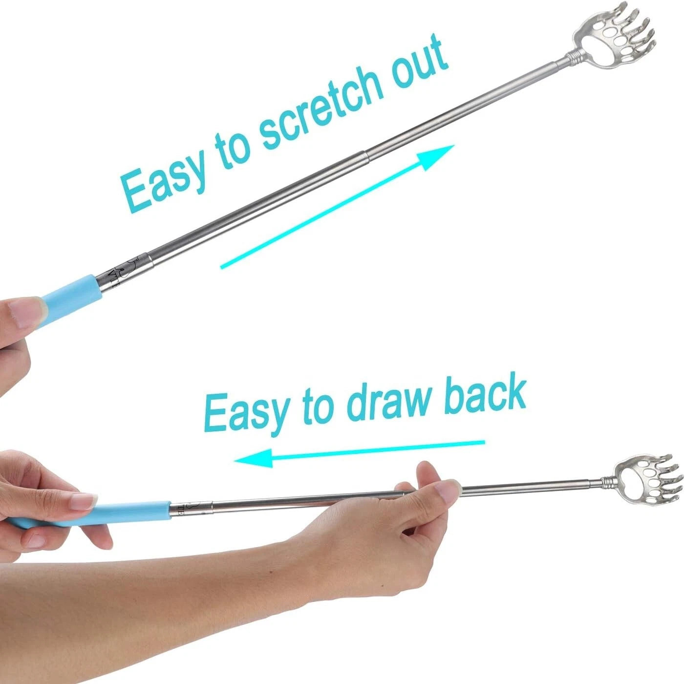 Blue Portable Bear Claw Back Scratcher - Handy Pain Relief & Stress Reliever