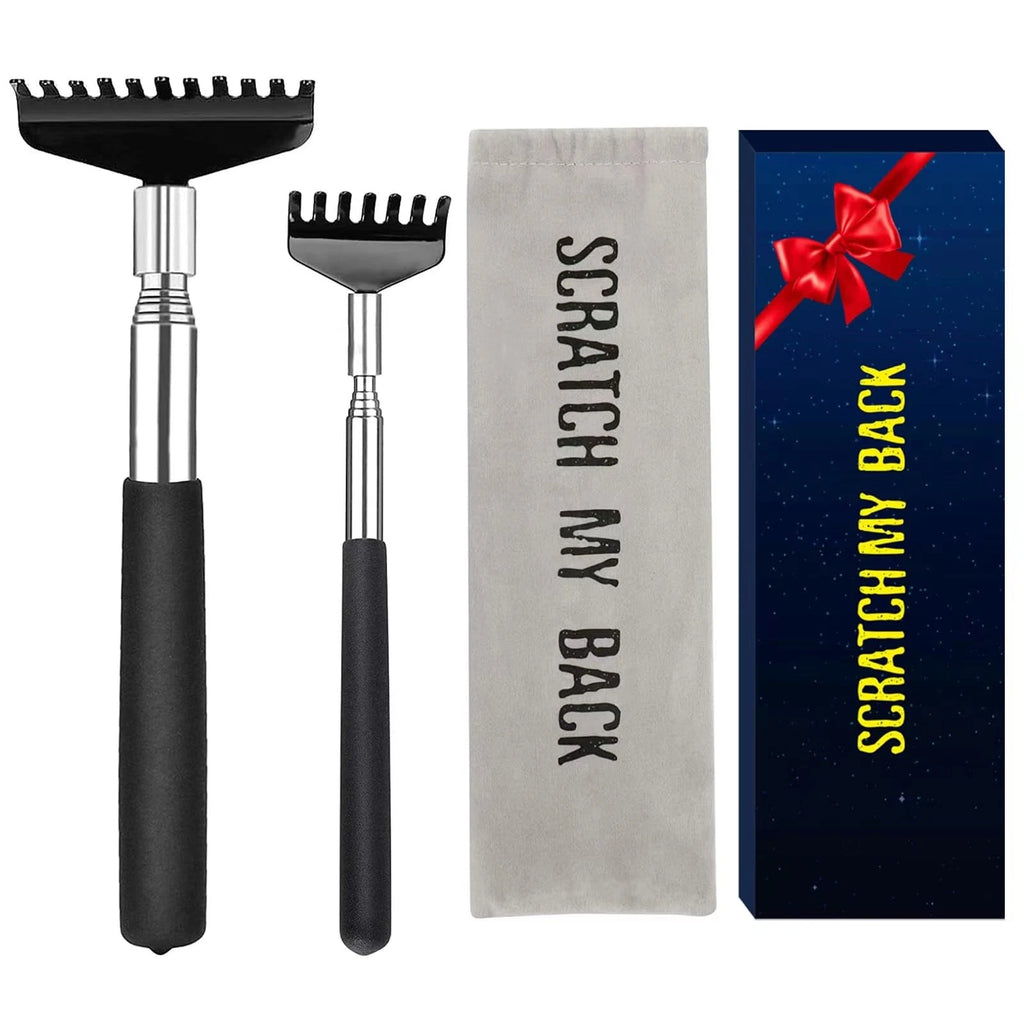 Oversized Back Scratcher Set, 2 Pack Portable Extendable Stainless Steel Tele...