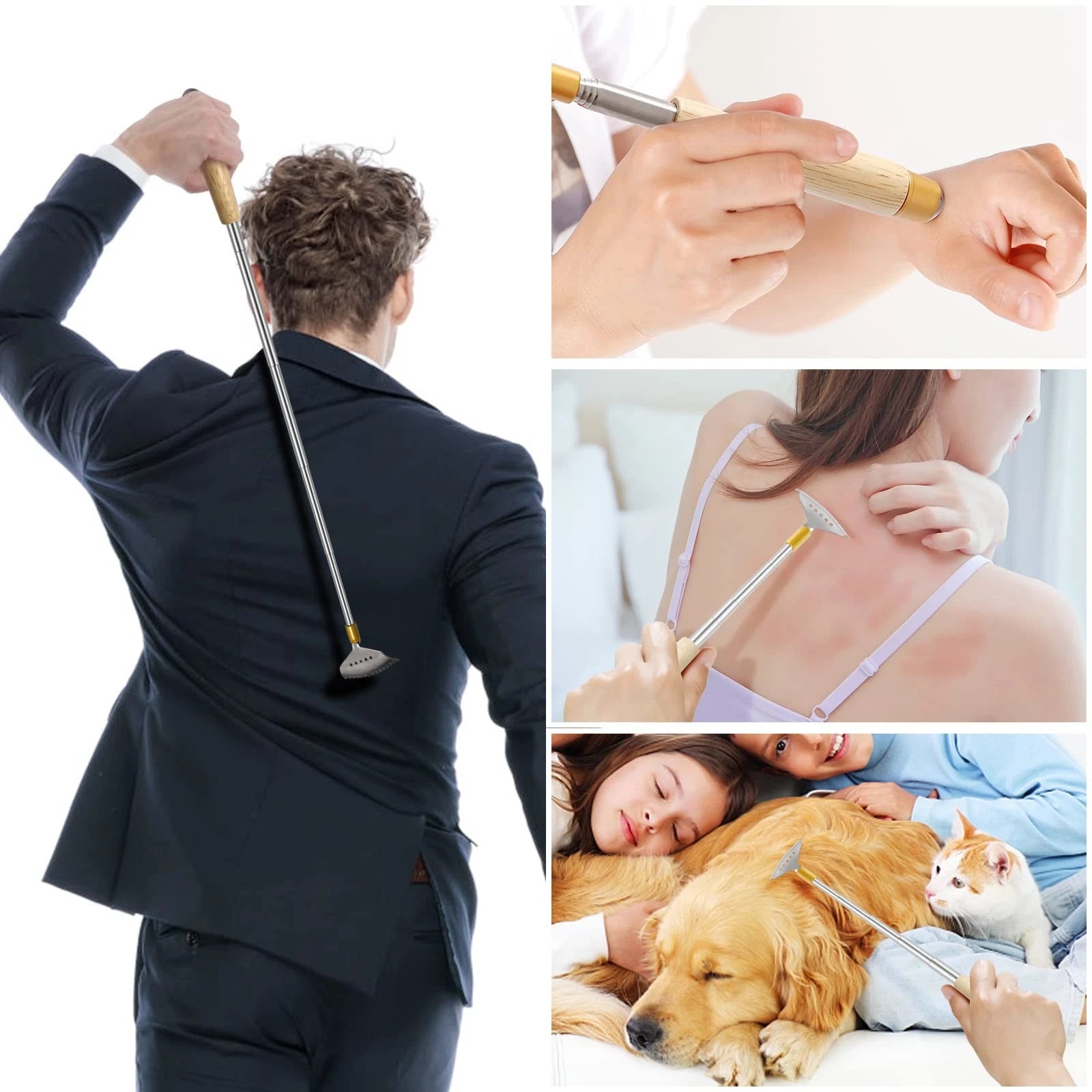 2Pcs Back Scratchers, Metal Extendable BackScratchers for Adults Kids 2 Sizes...