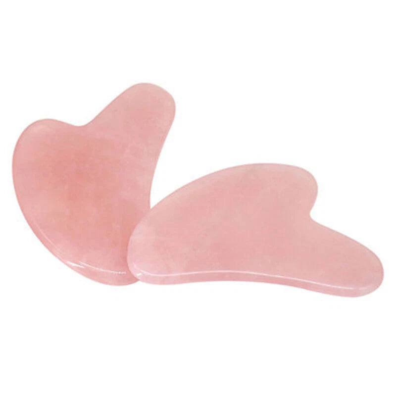 Natural Gua Sha Board Rose Quartz Face Massager Jade Stone Facial Body Scraper