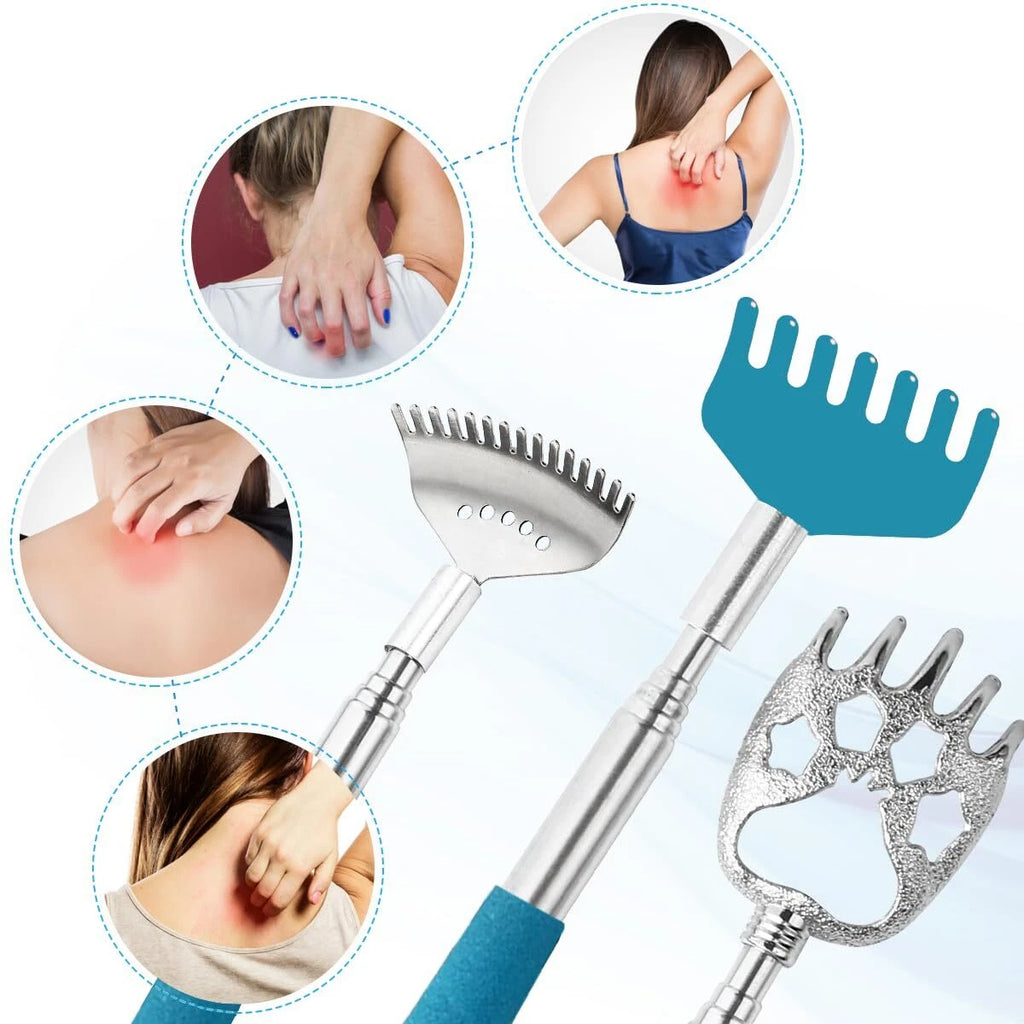 Yeipis 3 Pack Different Back Scratcher Metal Portable Telescoping Back scratcher