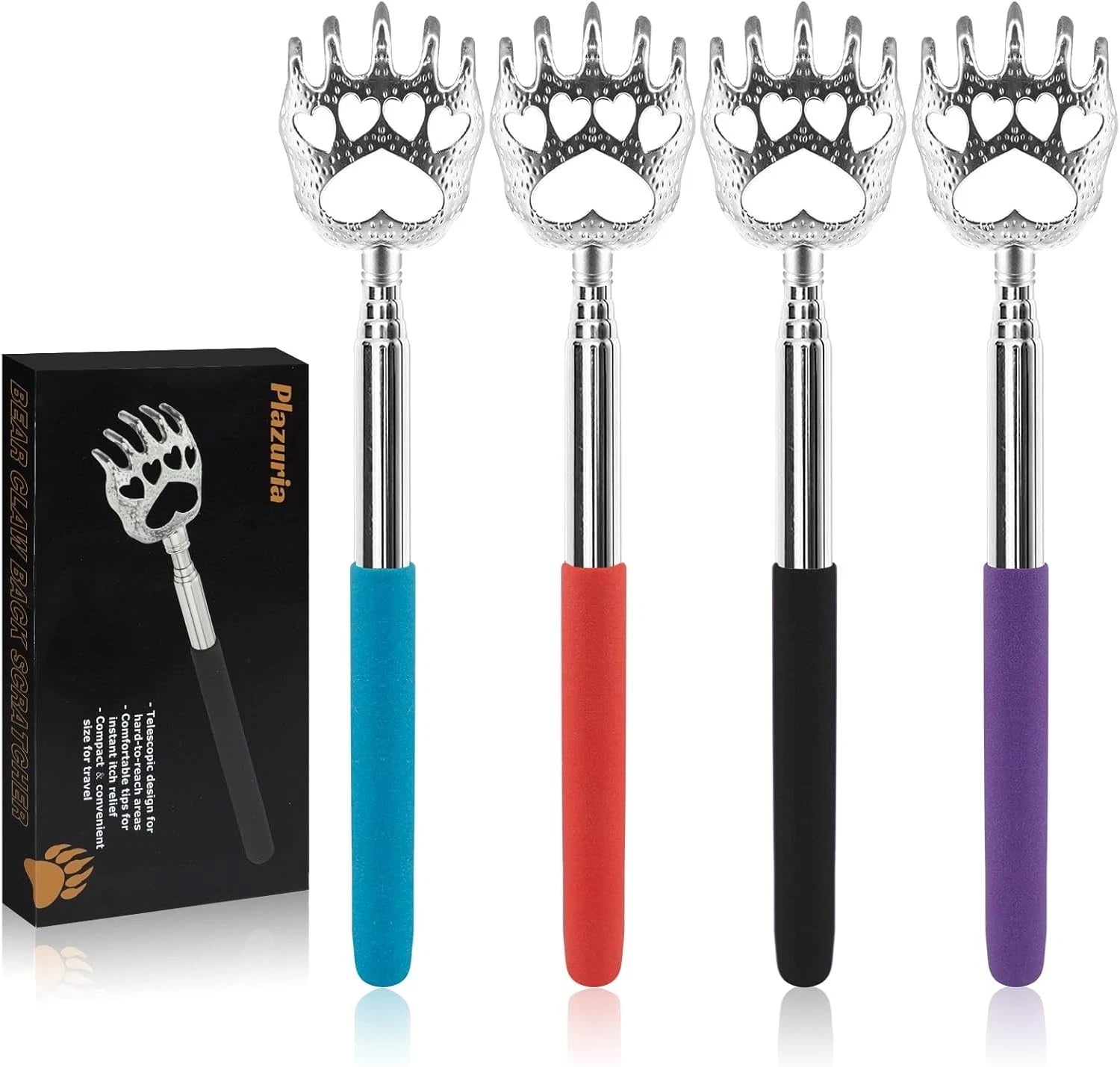 Set of 4 Portable Bear Claw Back Scratchers - Stylish and Multi-Purpose Relief