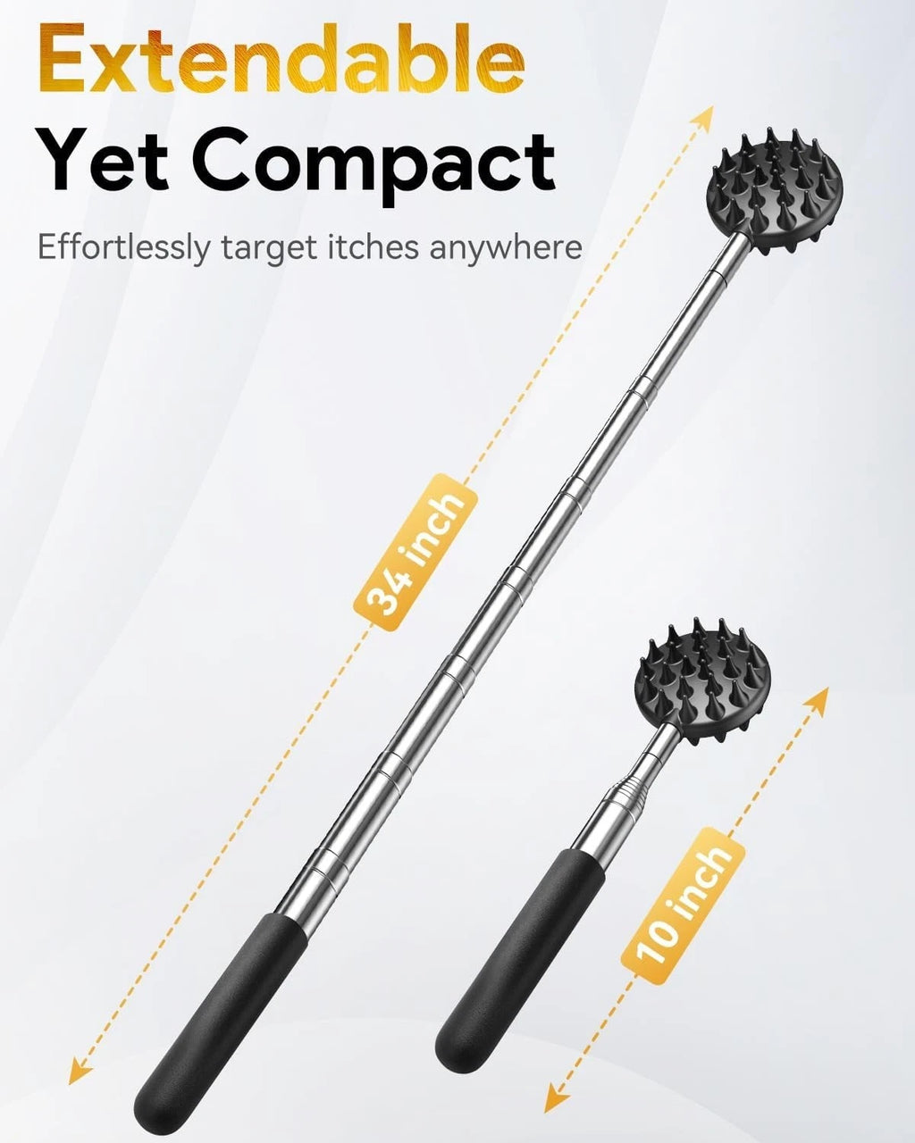 Versatile Telescoping Back Scratcher - 4 Heads for Ultimate Relaxation & Gifting