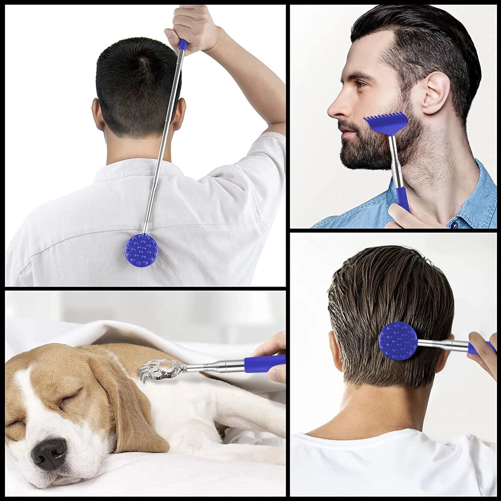 Telescoping Back Scratcher with 3Pcs Detachable Scratching Heads Back Scratch...