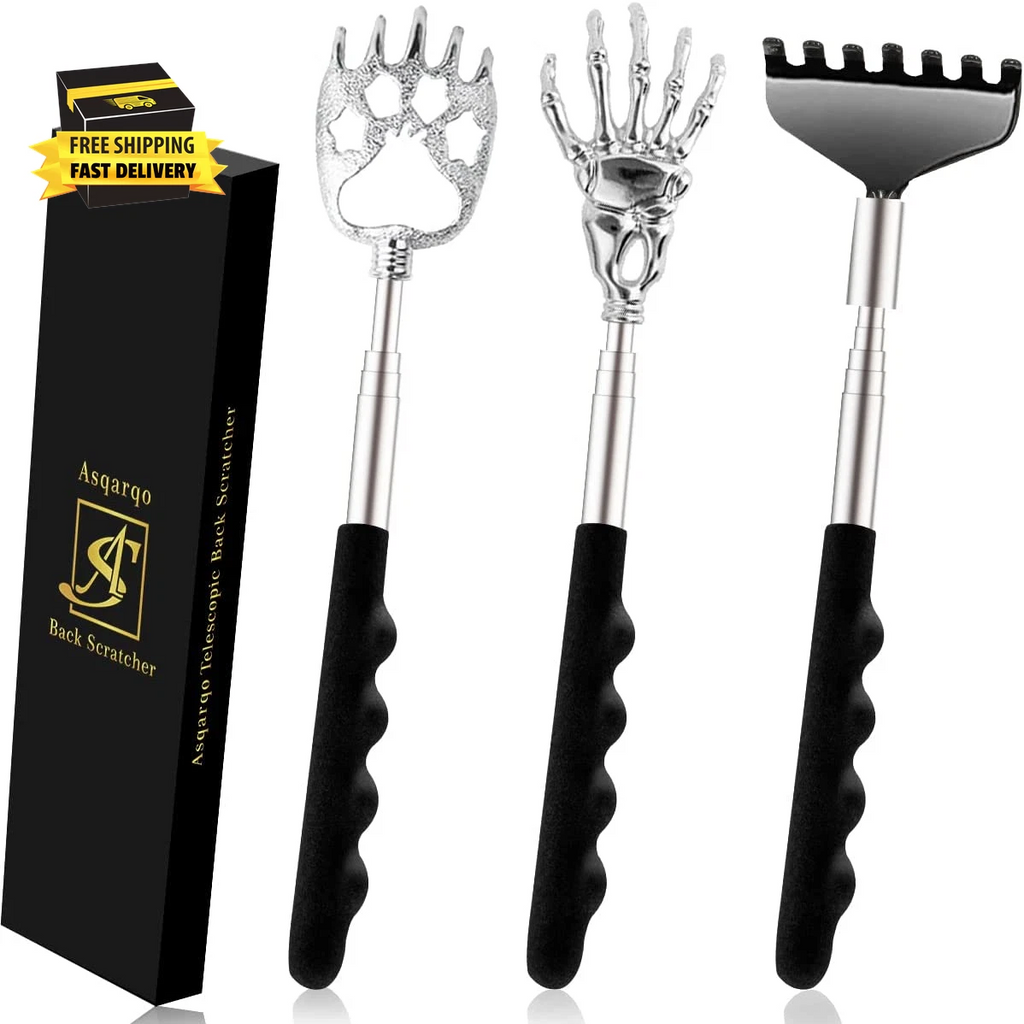Back Scratcher 3 Pack Different Design Stainless Telescopic Back Scratchers with