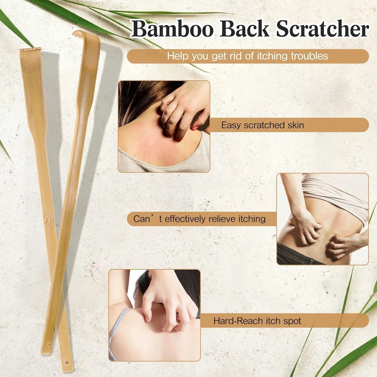 Bamboo Back Scratcher Set of 50 - Unique Handmade Gifts for Easy Itch Relief