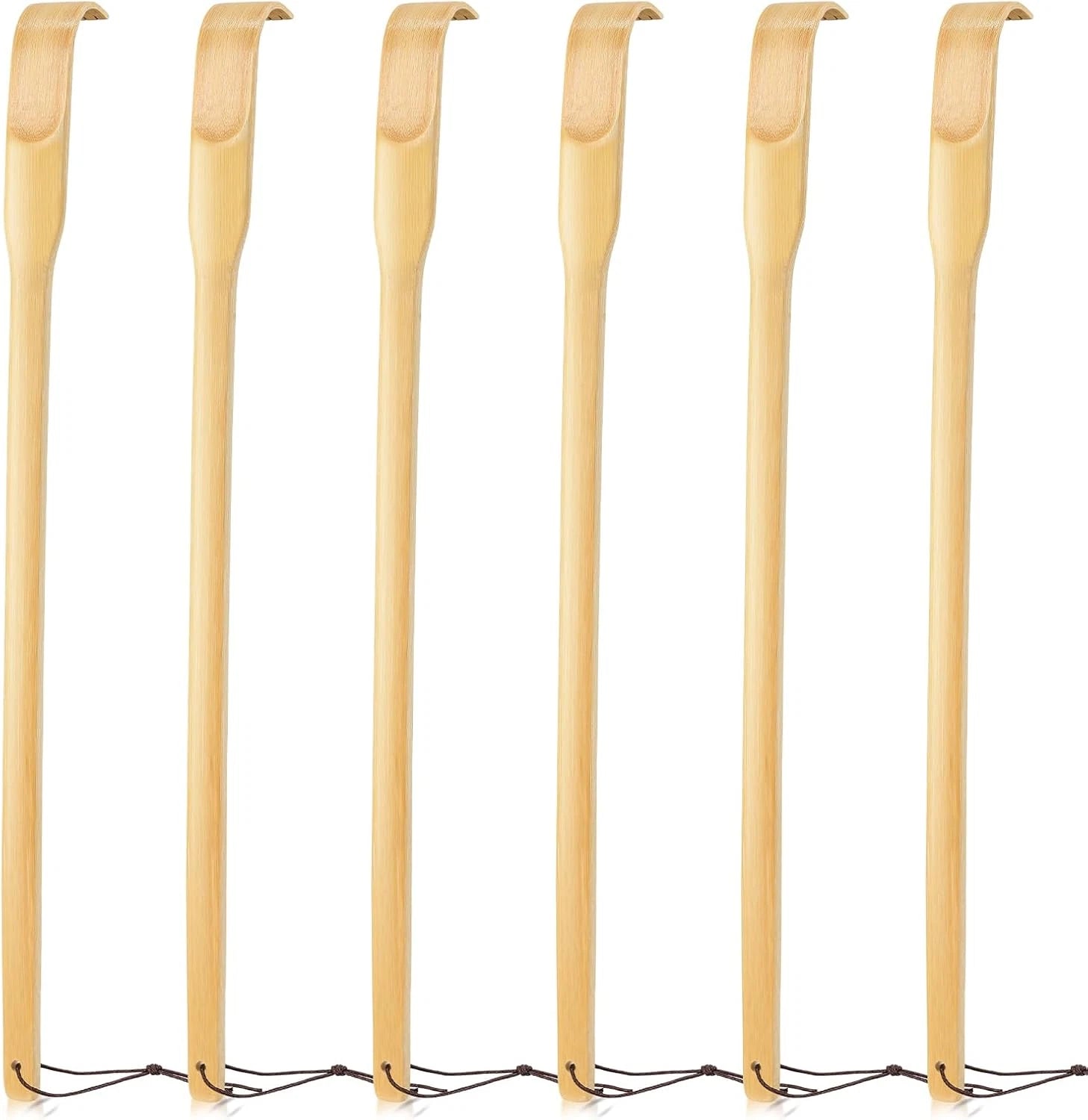 Renook Back Scratcher, 16.5In Pack of 6, Traditional Finger-Like Bamboo Wooden B