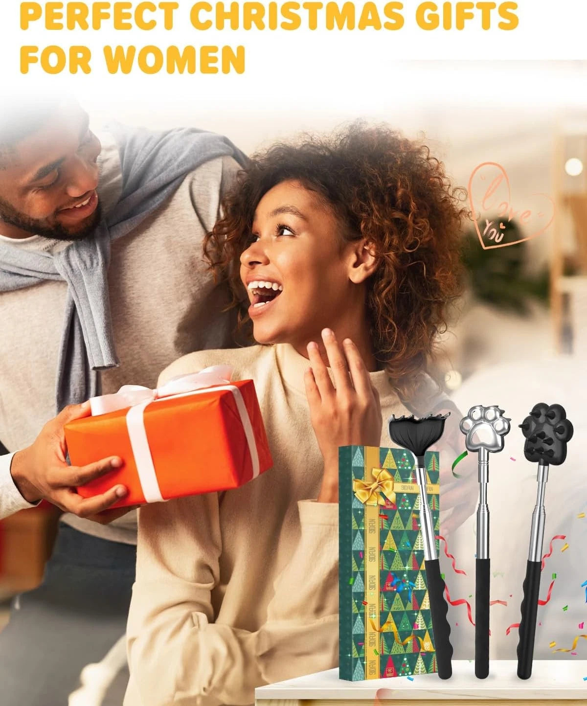 Back Scratcher Metal Portable Telescoping Extendable - Gift Items Best Black