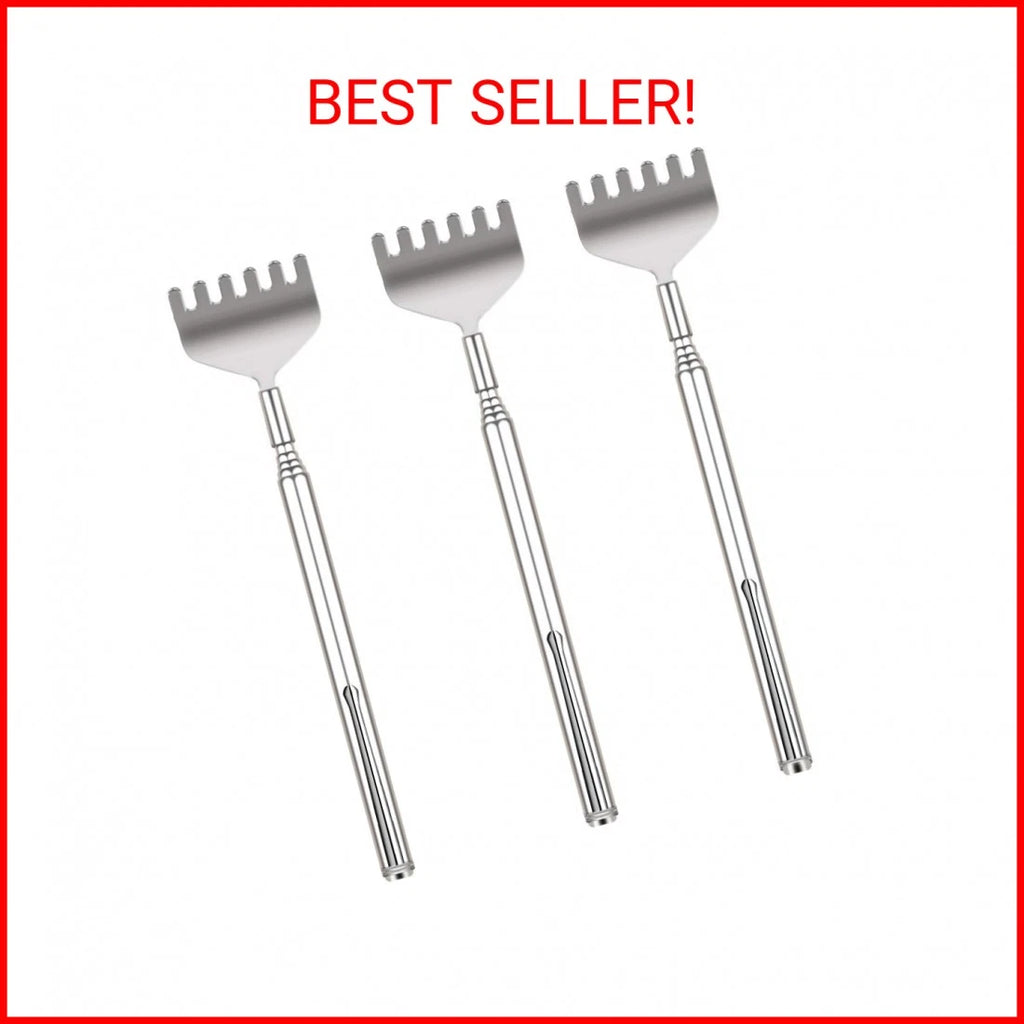 Extendable Back Scratcher for Men 3 Pack Portable Telescopic Metal Back Scratche