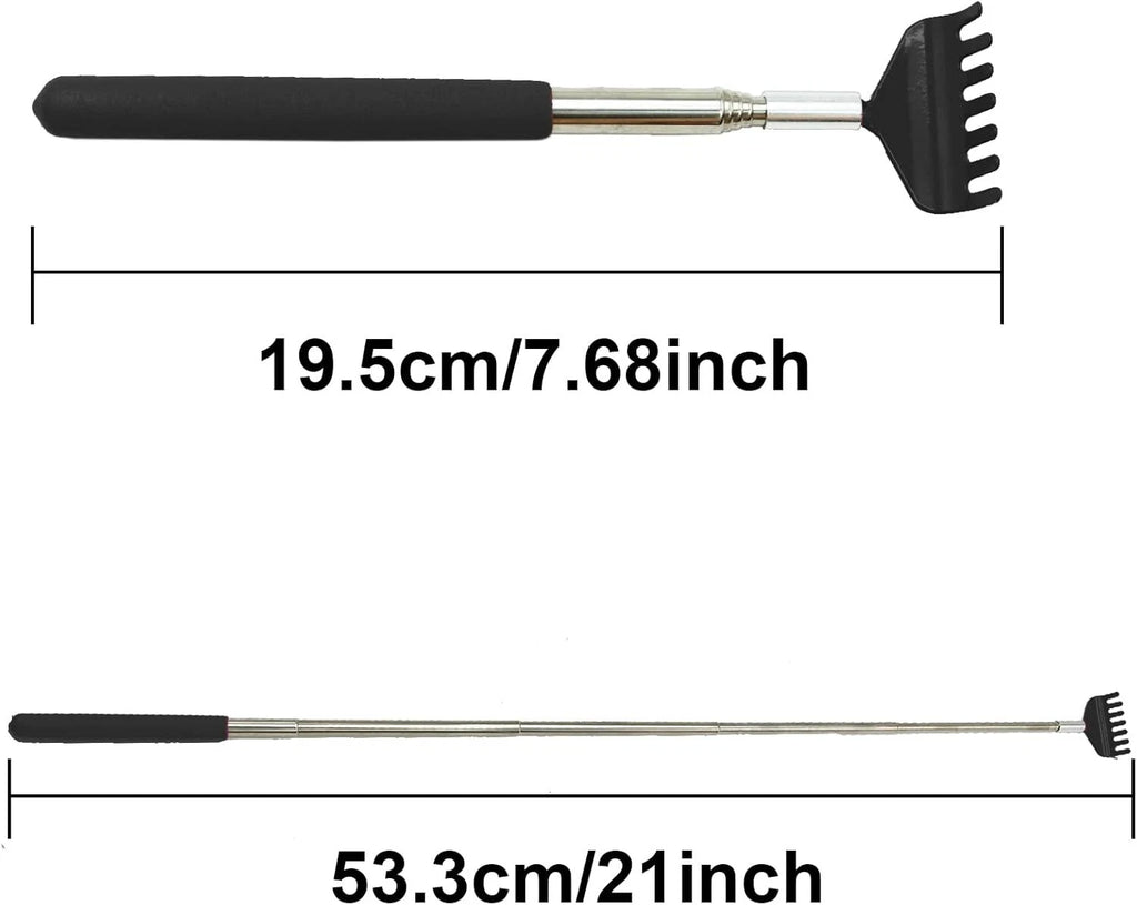 Stainless Steel Telescoping Back Scratcher Massager, Extendable Itch Relief Tool