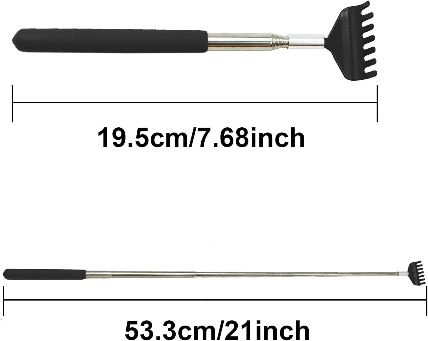 Stainless Steel Telescoping Back Scratcher Massager, Extendable Itch Relief Tool