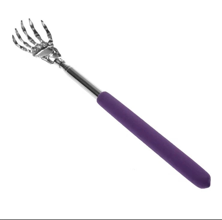 Stainless Steel Back Scratcher Telescopic Scratching Massager - Purple