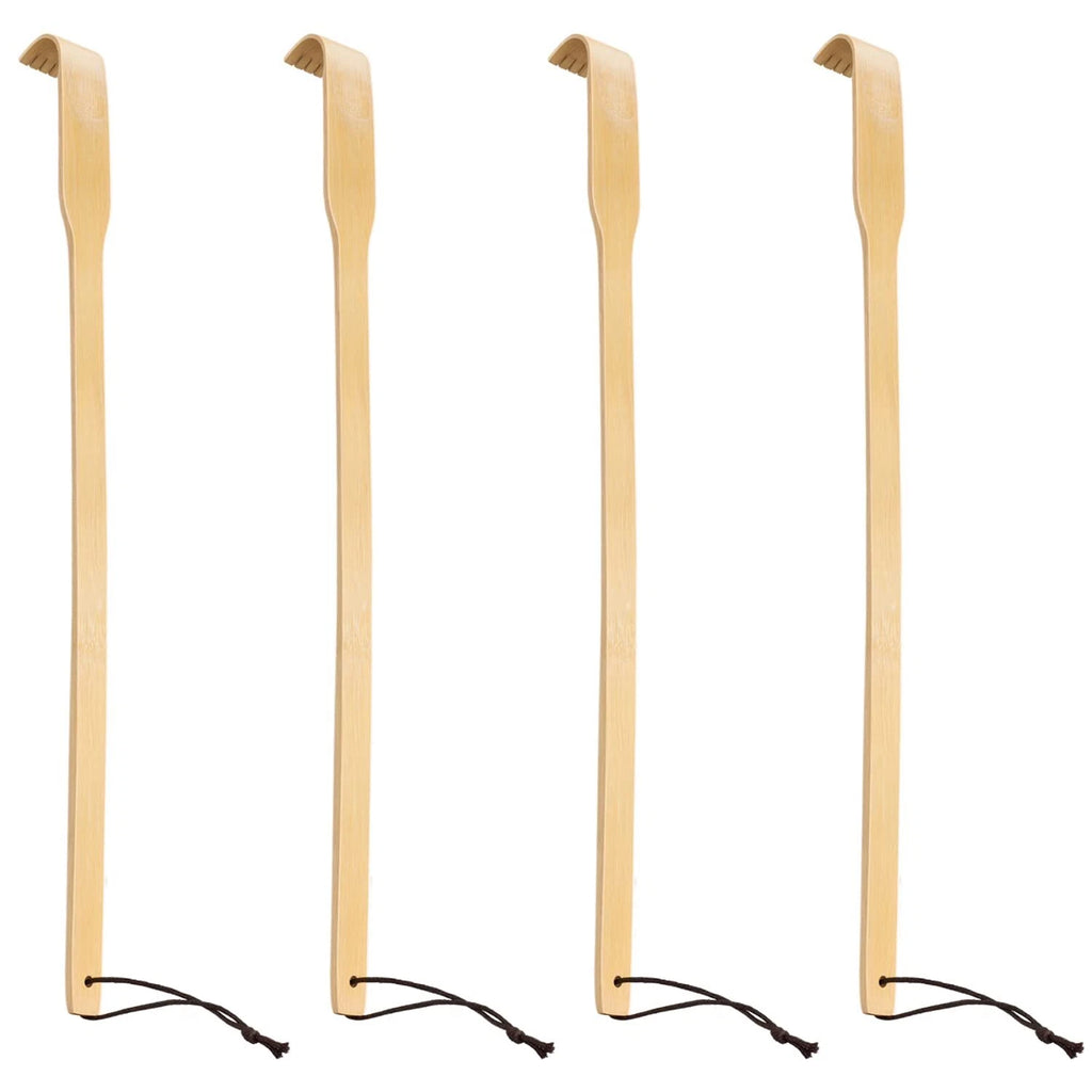 4 Pack Long Bamboo Wood Back Scratcher Provide Instant Relief from Itching