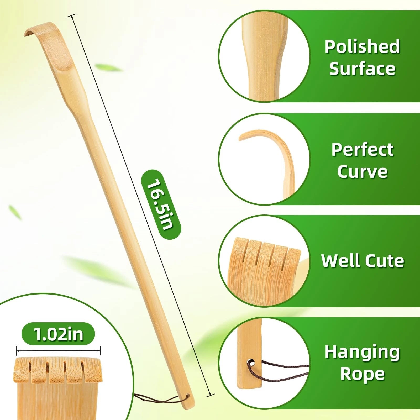 12 Pack Wooden Bamboo Back Scratcher, 16.5 Inch Long Handle Back Scratchers, ...