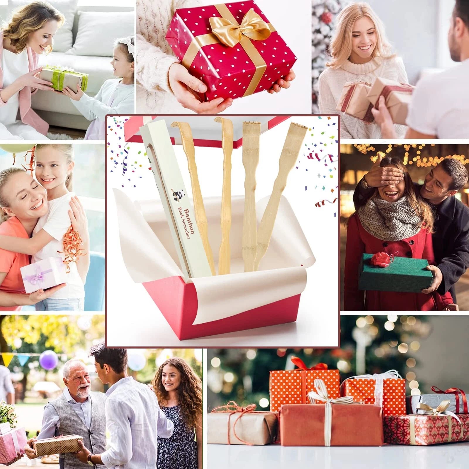 4 Pack 17 Inch Wooden Back Scratcher Body Massage Tools