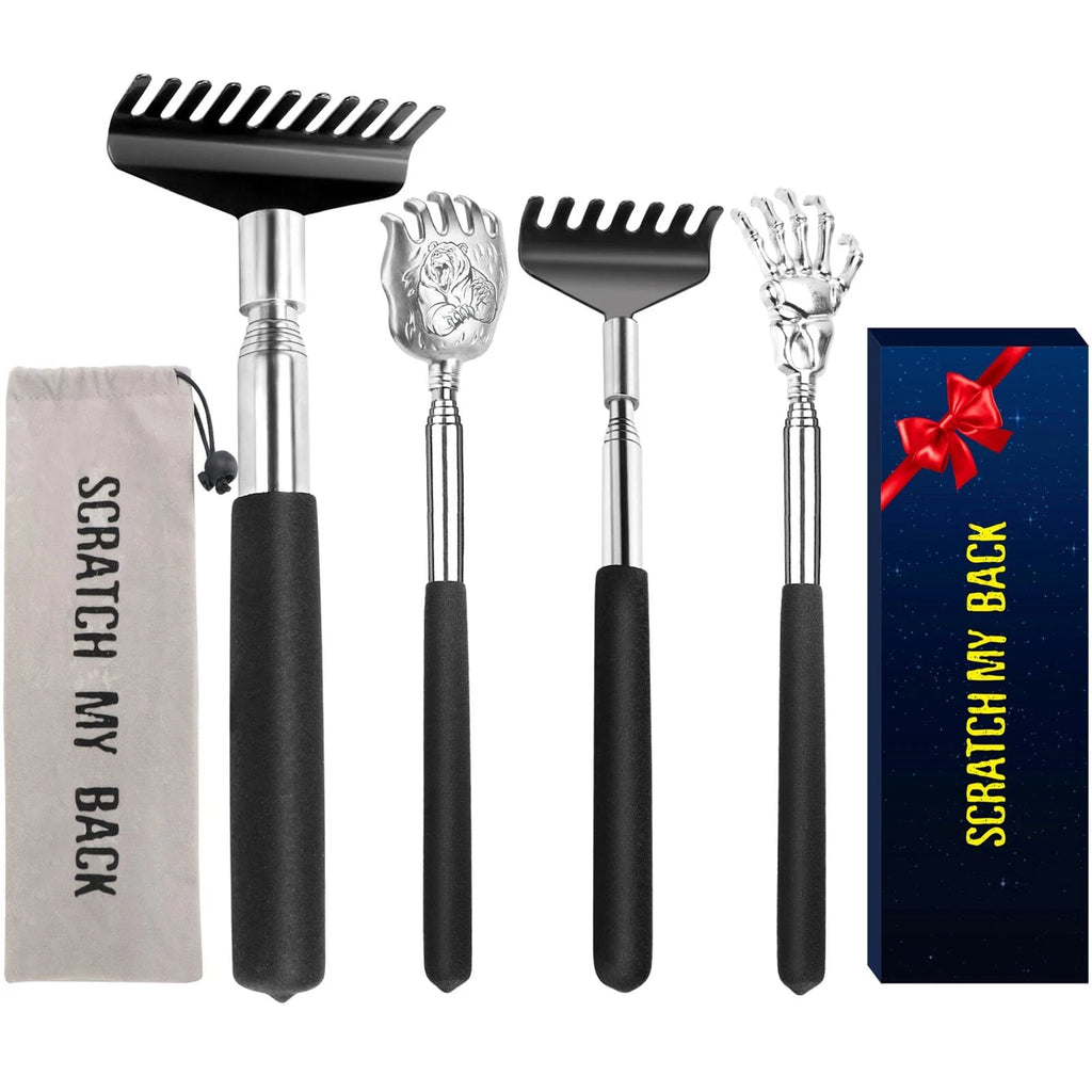 Back Scratcher Gift Set 4 Pack Upgraded Portable Extendable Stainless Steel T...