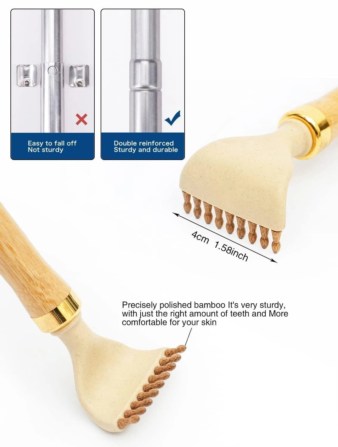 Back Scratcher, Classic Portable Extendable Bamboo Back Scratcher for Men Wom...