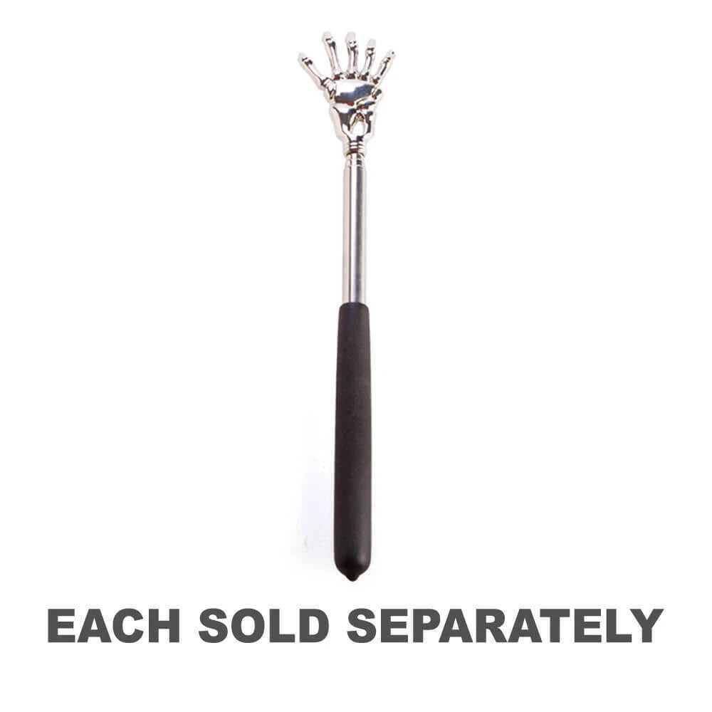 Back Scratcher Backscratcher Back Scratchers Skull Extendable Telescopic Silver