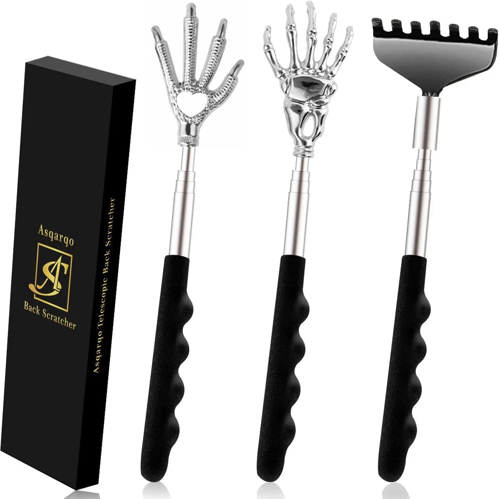 3 Pcs Different Design Telescopic Back Scratchers, Portable Extendable Back Mass