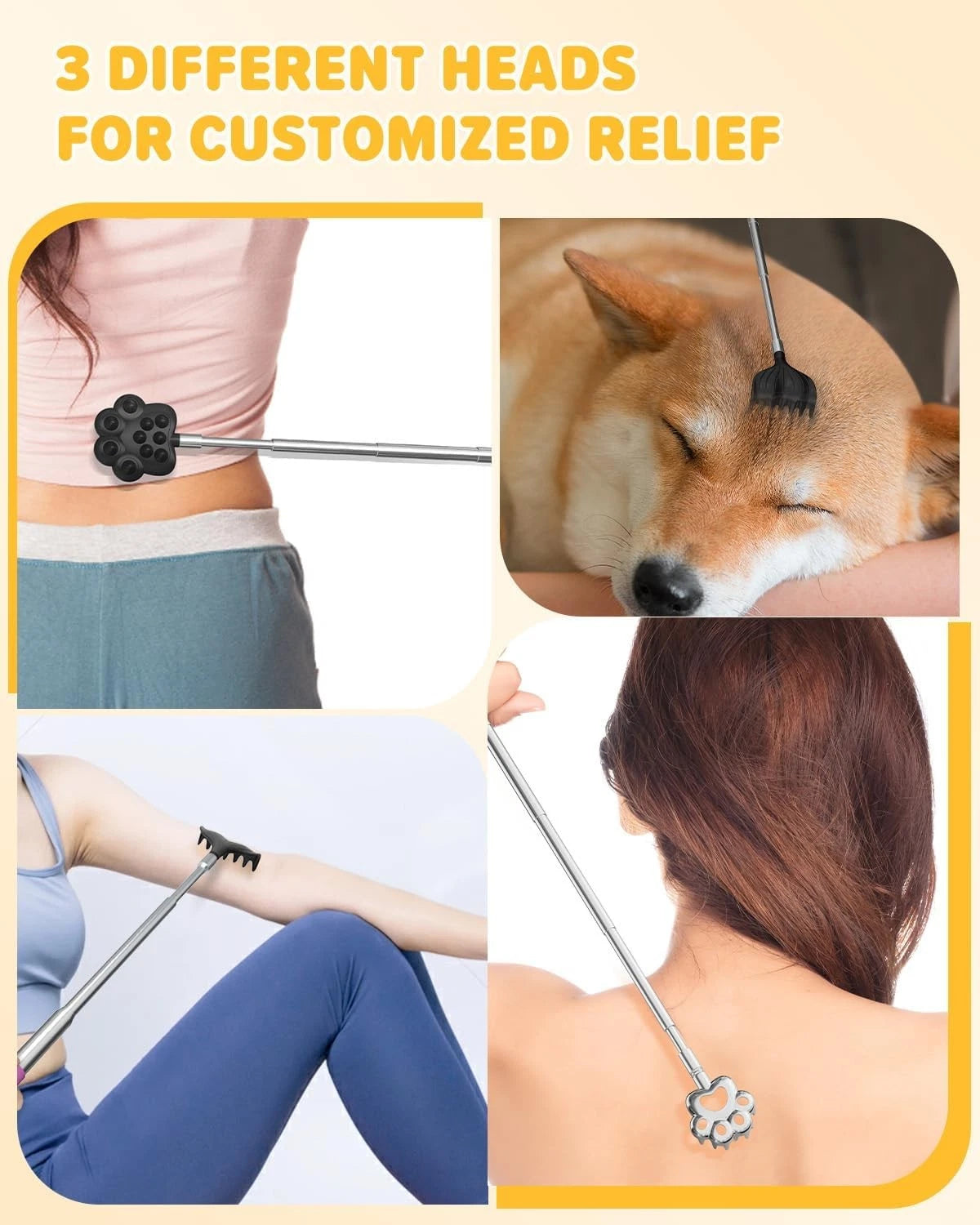 Back Scratcher Metal Portable Telescoping Extendable - Gift Items Best Black