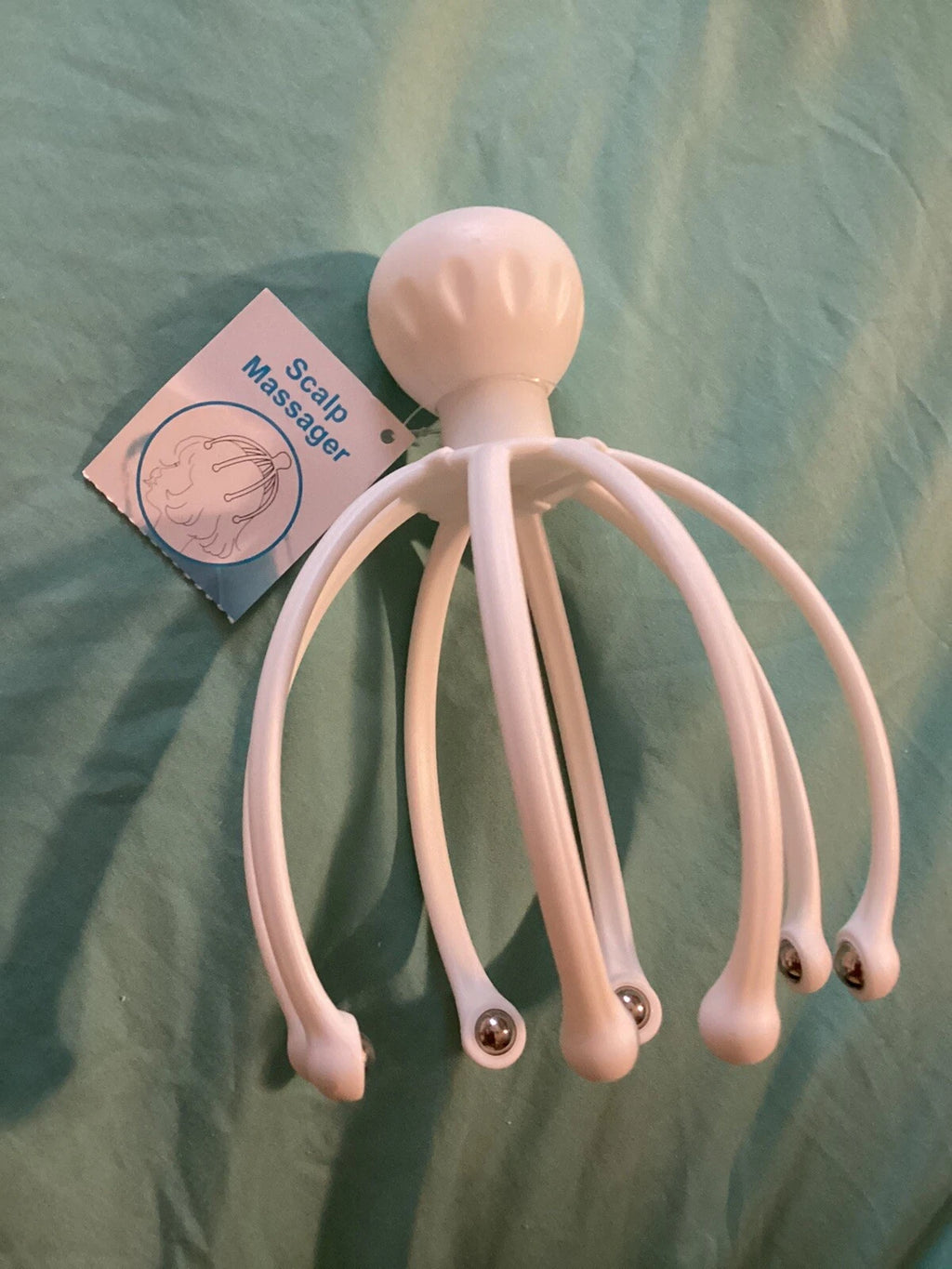 Head Massager/Scratcher, Massaging Scalp Help Relax, Calm Stress, w/ Steel Ball~