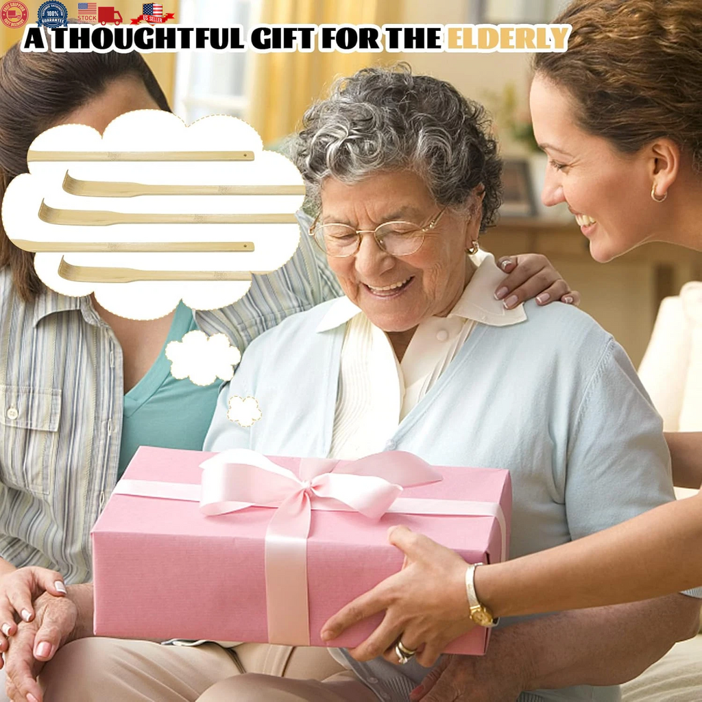 12 PCS Natural Bamboo Back Scratcher Traditional Wooden Back Scratcher,Long Back