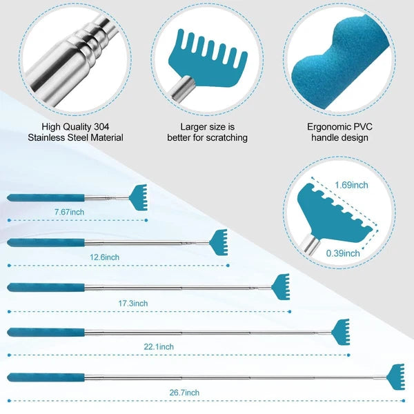 Yeipis 3 Pack Different Back Scratcher Metal Portable Telescoping Back scratcher