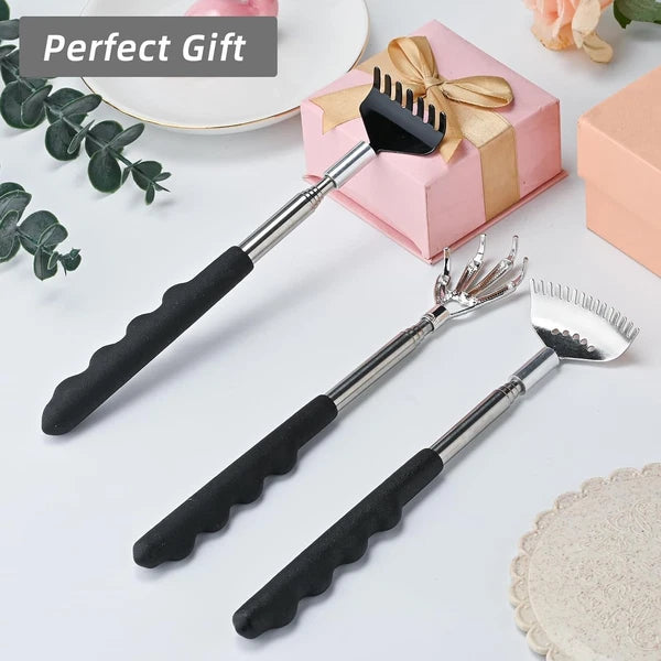 3 Pack Back Scratcher,Metal Portable Telescoping Scratchers with Rubber...