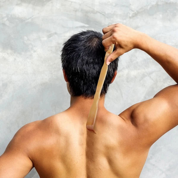 2PC Bamboo Double Ball Rolling Tickling Rake Back Scratcher Pick Itch Stick &&