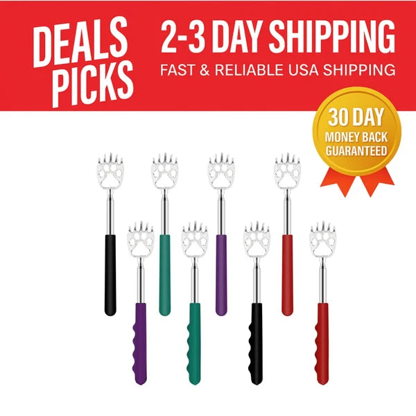 Portable Telescoping Back Scratchers - 8 Pack in Vibrant Colors and Comfort Grip