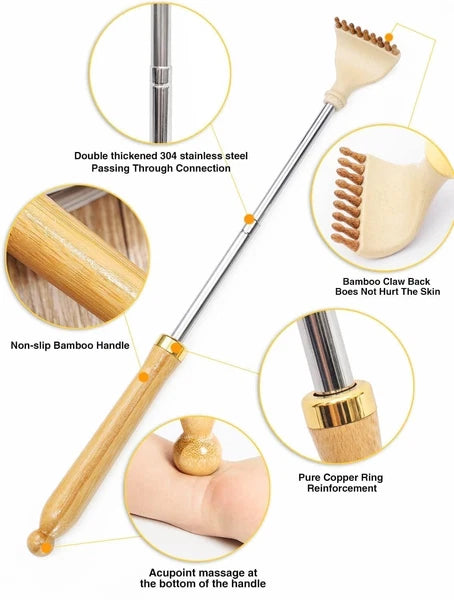 Back Scratcher, Classic Portable Extendable Bamboo Back Scratcher for Men Wom...