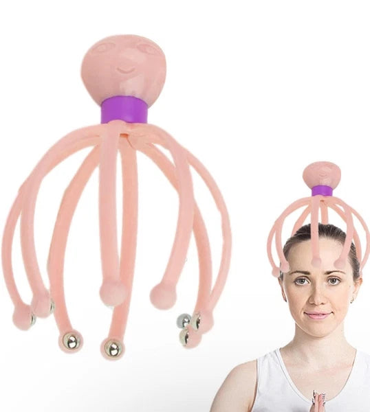Head Massager Scratcher Neck Massage Scalp Relax Calm Stress Relief Octopus -NEW