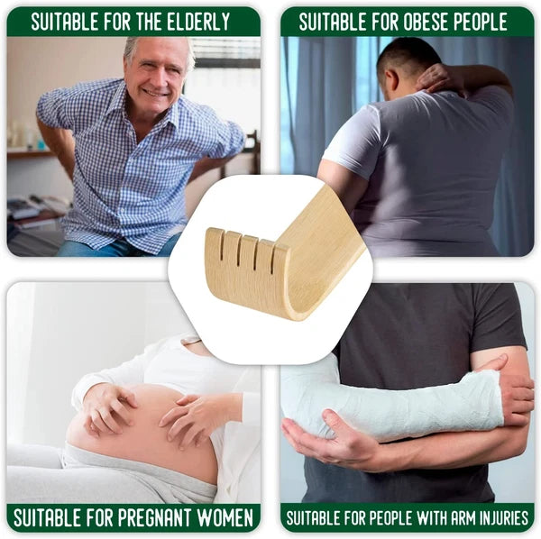 Renook Back Scratcher, 16.5In Pack of 6, Traditional Finger-Like Bamboo Wooden