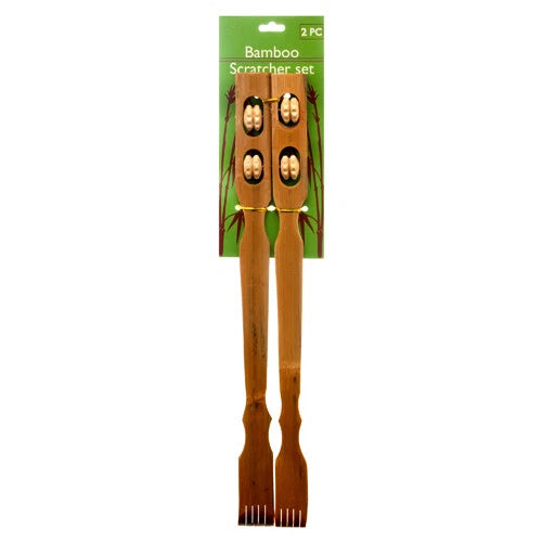 18" Bamboo Therapeutic Back Scratcher Long Reach Antipruritic Tool 2 x 2 Set