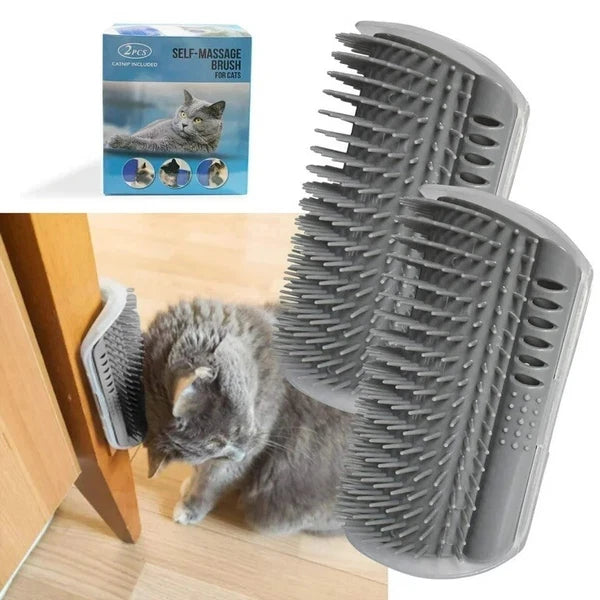Brand New Blue Cat Self-Groomer Face Scratcher Wall Corner Massage Brush Comb
