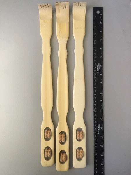 3Pcs Bamboo Wooden Itch Therapeutic Relaxer Back Scratcher w/ Massage Rollers US