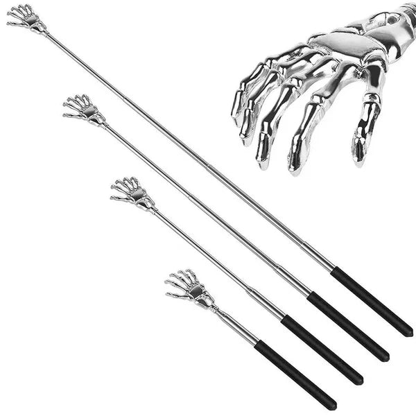 Skeleton / RAKE BACK SCRATCHER Metal Extending Massager Telescopic Portable UK