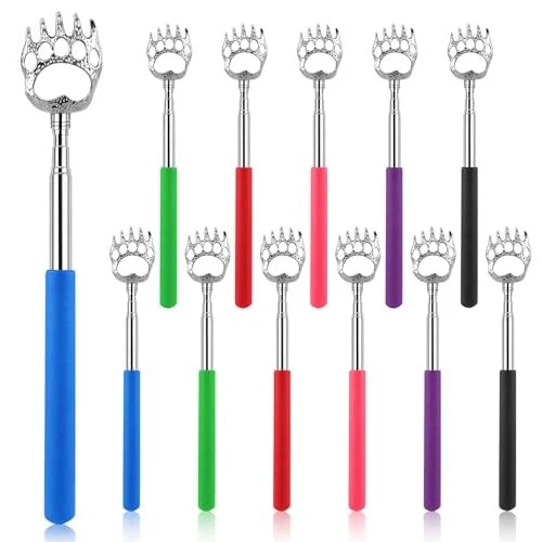 12 Pack Extendable Bear Claw Back Scratcher Bulk, Stocking Stuffers for Men