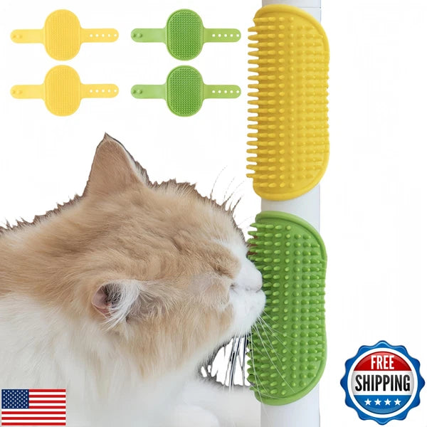 4-Pack Silicone Cat Scratcher and Massager – Adjustable Pet Scratch Pads for